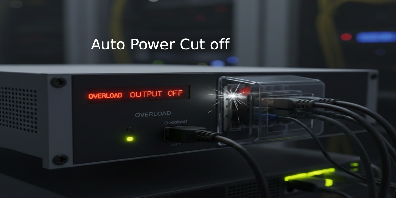 auto cut off در ups: قطع خودکار برق خروجی جهت حفاظت تجهیزات