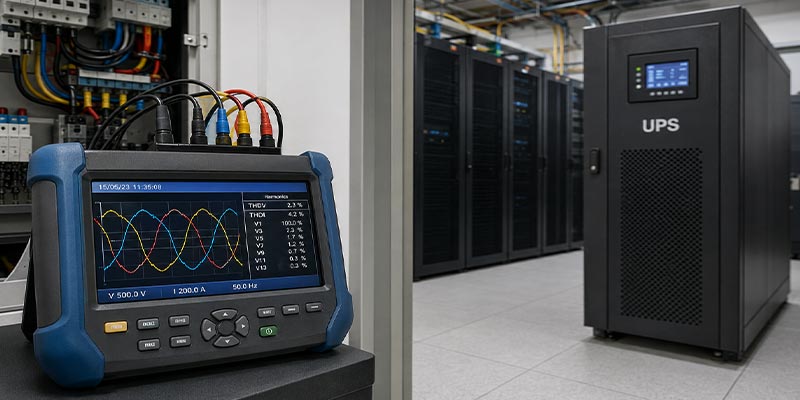 چگونه UPS باعث ایجاد و افزایش THD جریان و ولتاژ میشود؟ روش اندازه گیری اعواج هارمونیک جریان و ولتاژ